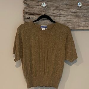 Pendleton Metallic Gold Short Sleeve Top